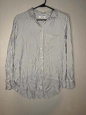 Madewell Blue and White Side-Stripe Central Shirt